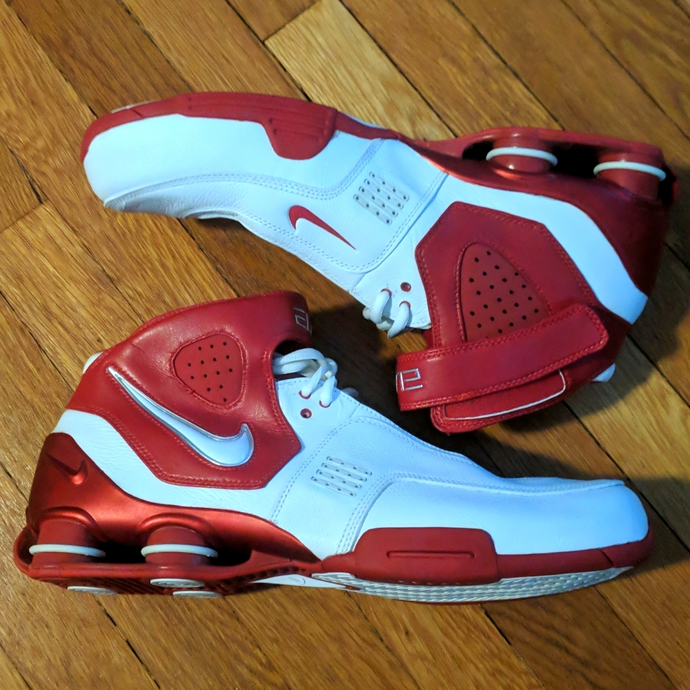 Deadstock 2006 NIKE SHOX ELITE Mens Basketball Shoes Sz 13 Red/White 314184-116